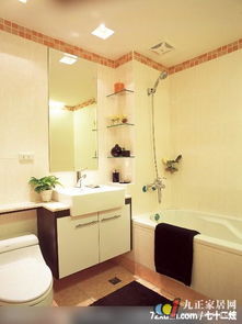 沖突美感的體現(xiàn),北京泰吉偉邦設(shè)計(jì)公司,馬豪,浴室,洗臉臺(tái)面,收納柜,用品架,造型拼貼主墻,裝修效果圖 第2張 家居圖庫(kù) 九正家居網(wǎng)